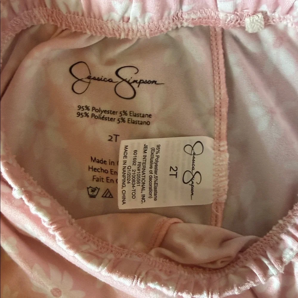 Jessica Simpson Light Pink Floral Short Sleeve Pajama Set - Picture 3 of 4